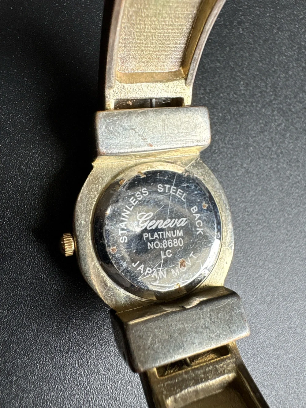 Geneva Gold-Tone Crystal Cuff Watch - Gold